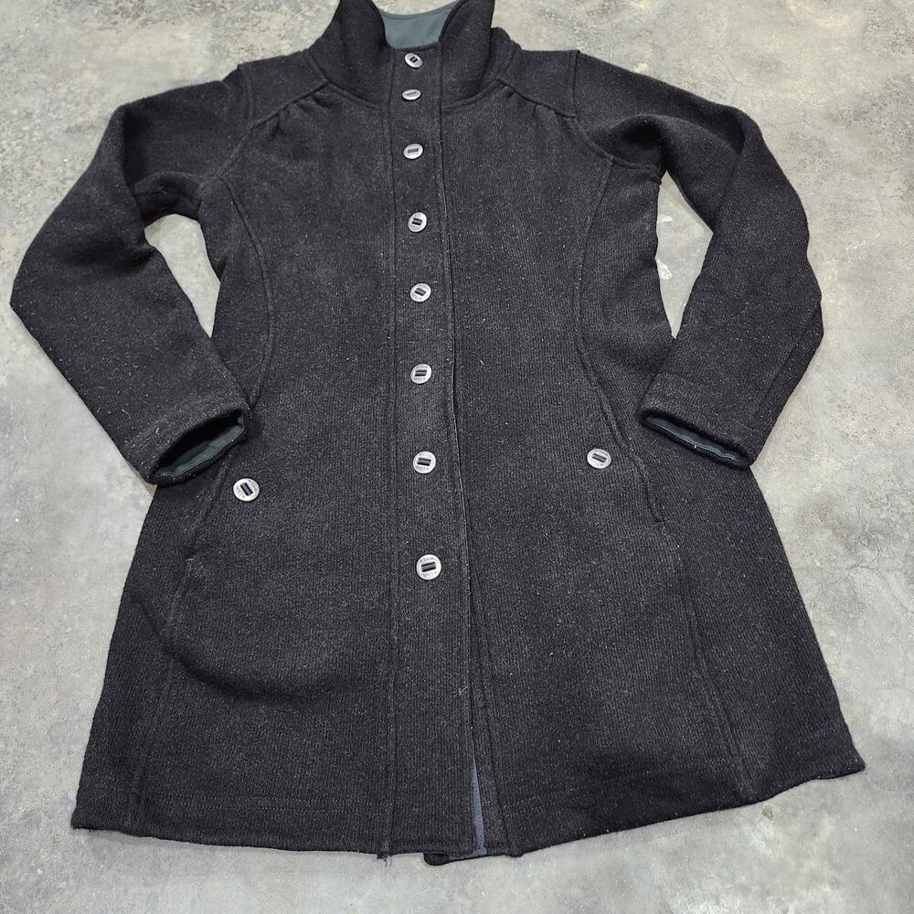 Kuhl Savina Alfpaca Fleece Sweater Jacket Women's Small Black Long